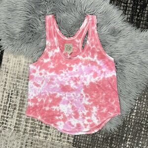 Chaser Women's Pink Tie Dye Racerback‎ Tank Top Size Large High Low Length